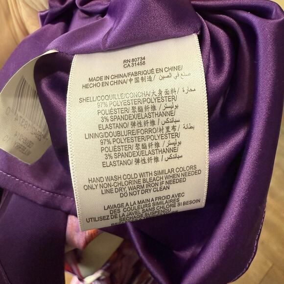 NWT Max and Cleo Strapless Dress Size 10 Mulberry Purple Abstract Print - Picture 5 of 8